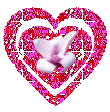Gif animé coeur rose brillant